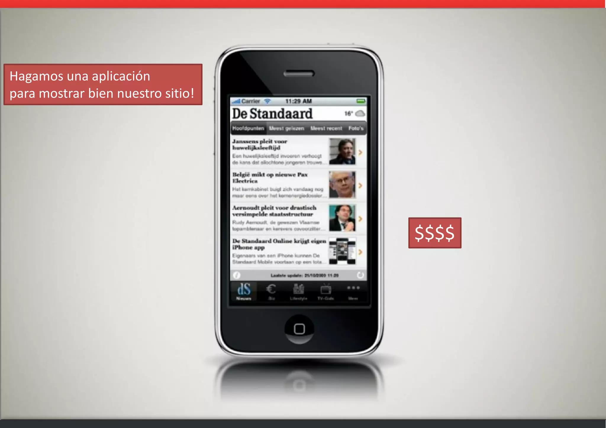 Hagamos una aplicación
para mostrar bien nuestro sitio!
$$$$
 