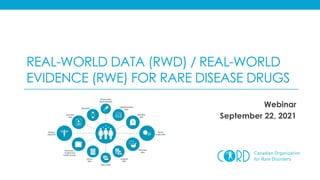REAL-WORLD DATA (RWD) / REAL-WORLD
EVIDENCE (RWE) FOR RARE DISEASE DRUGS
Webinar
September 22, 2021
 