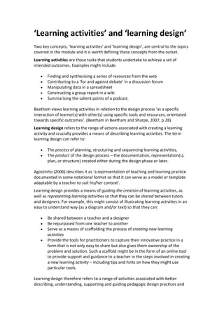 R What is learning design? | DOC