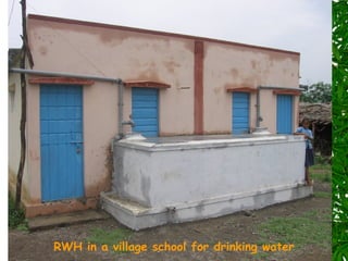 RWH in a village school for drinking water
RWH Cell, Karnataka State Council for Science and Technology, Indian Institute of Science, Bangalore-12
 