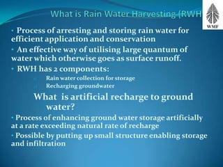 Rain Water Harvesting in Urban areas | PPTX