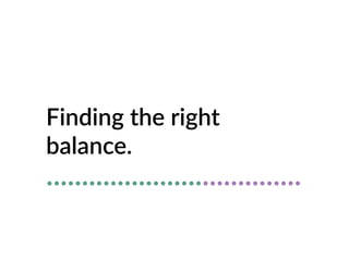 Finding the right
balance.
....................................
 