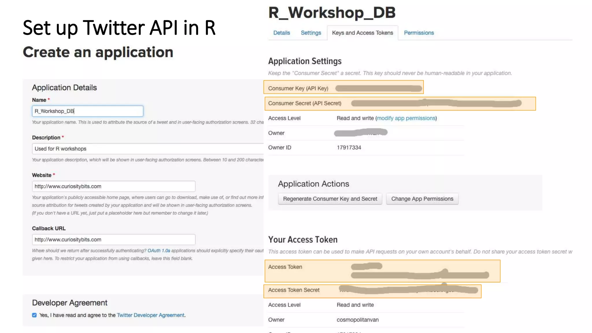Set up Twitter API in R
17
 