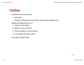 R workshop xiv--Survival Analysis with R | PDF