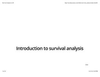 R workshop xiv--Survival Analysis with R | PDF