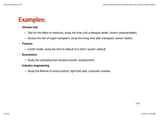 R workshop xiv--Survival Analysis with R | PDF
