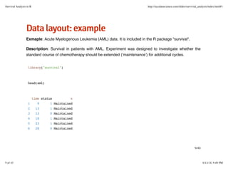 R workshop xiv--Survival Analysis with R | PDF
