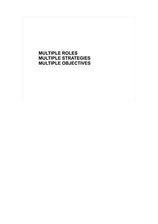 MULTIPLE ROLES
MULTIPLE STRATEGIES
MULTIPLE OBJECTIVES
 