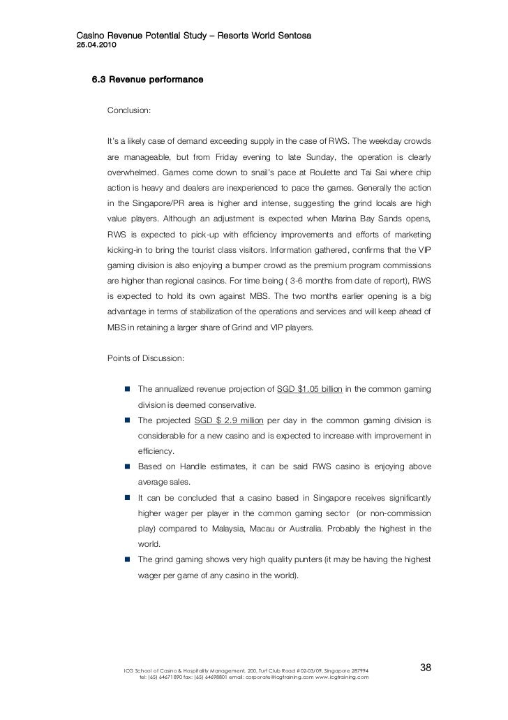 Casino Revenue Potential Study Model By Ramachandar Siva Casino Revenue Potential Study Model By Ramachandar Siva