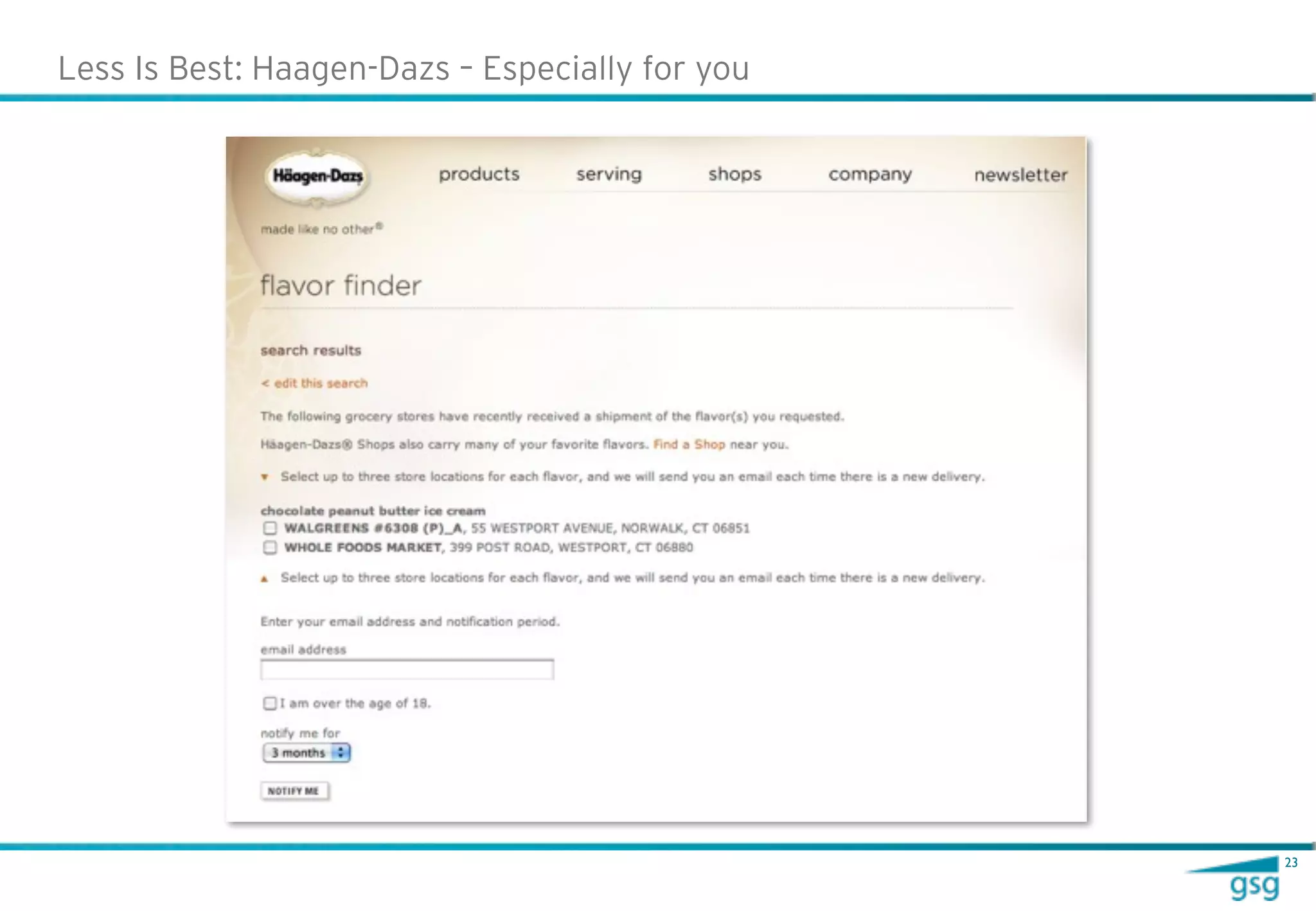 Less Is Best: Haagen-Dazs – Especially for you




                                                 23
 
