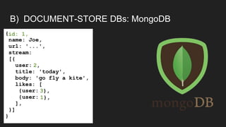 B) DOCUMENT-STORE DBs: MongoDB
 