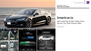 Real World Web
Self-Learning System Helps Tesla
Drivers Cut Their Electric Bills
smartcar.io
EMPATHY TECH
ADAPTIVE MACHINE...