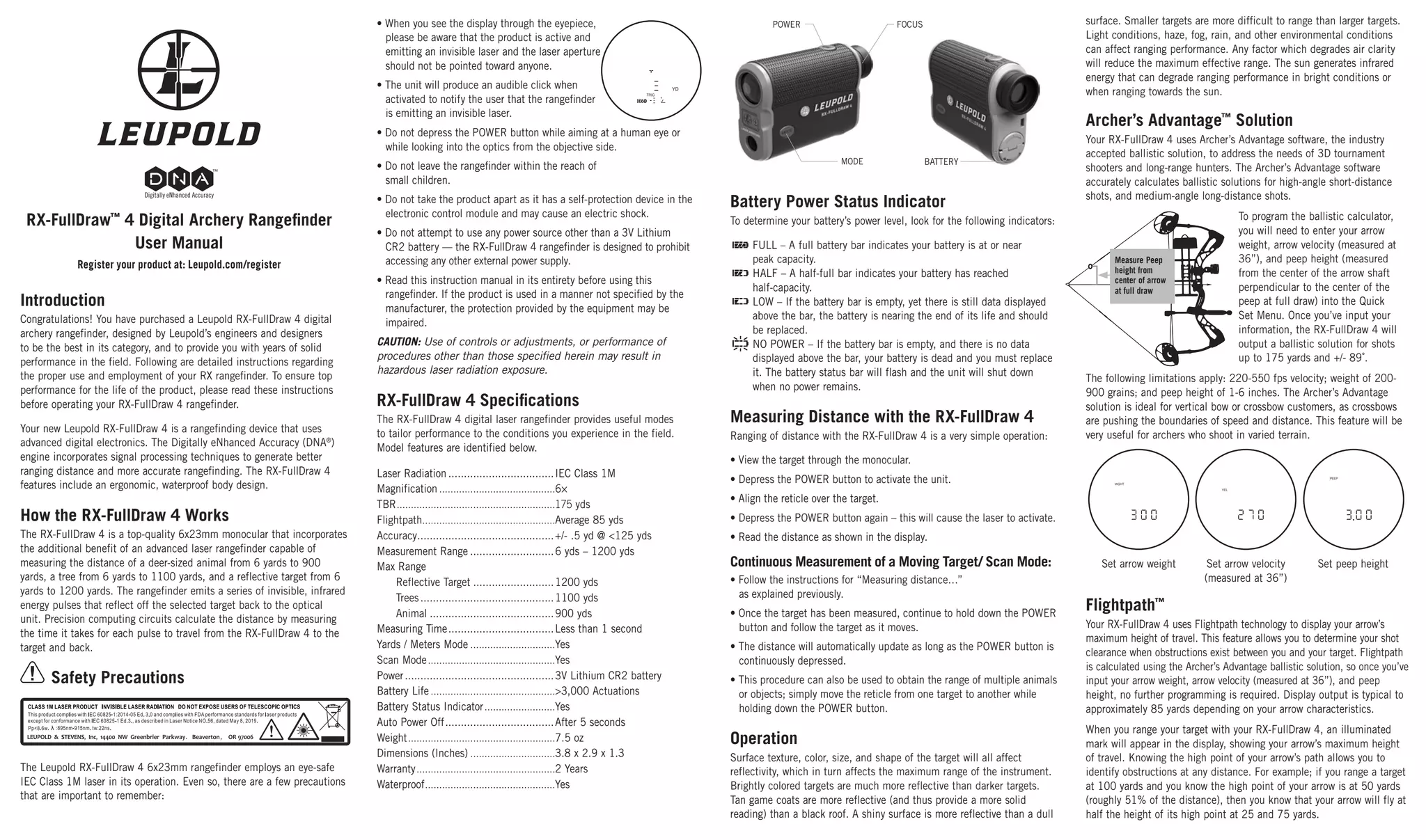 Instruction manual Leupold RXFulldraw 4 Optics Trade PPT