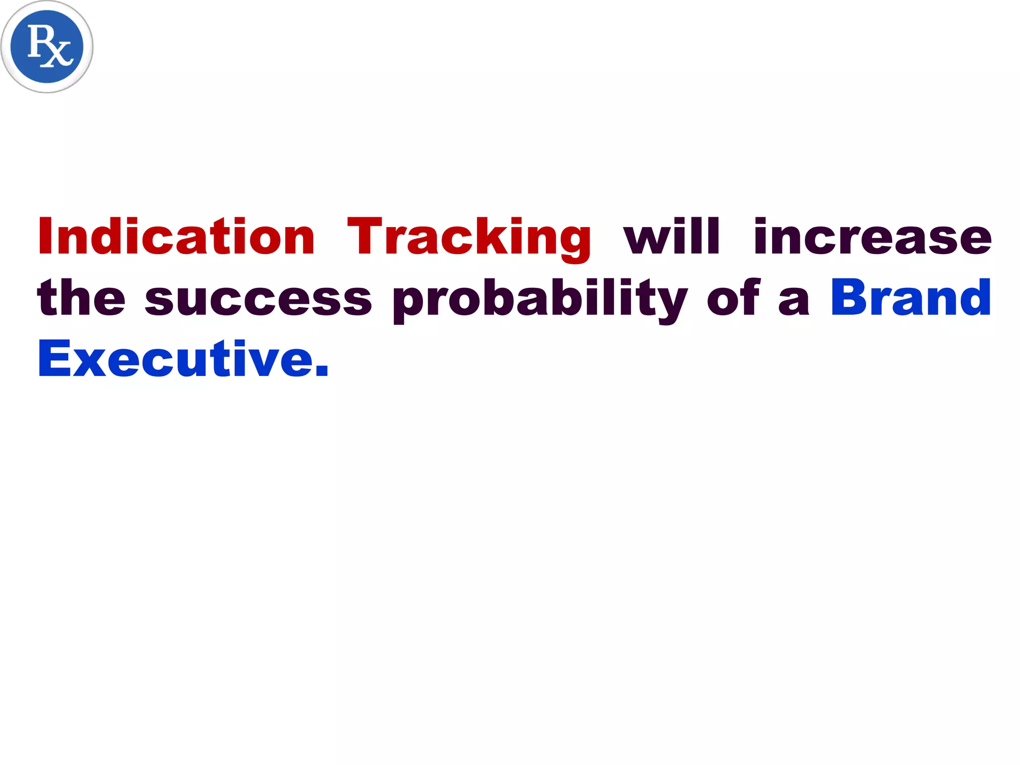 Indication Tracking will increase
the success probability of a Brand
Executive.
 
