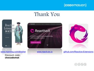 Thank You
www.manning.com/dresher www.reactivex.io github.com/Reactive-Extensions
Discount code:
ctwcodemot
 
