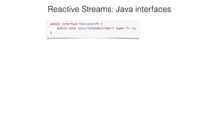 Reactive Streams: Java interfaces
 