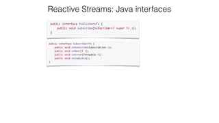 Reactive Streams: Java interfaces
 