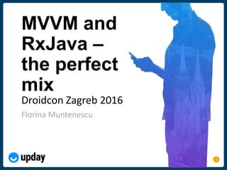 1
MVVM and
RxJava –
the perfect
mix
Florina Muntenescu
Droidcon Zagreb 2016
 