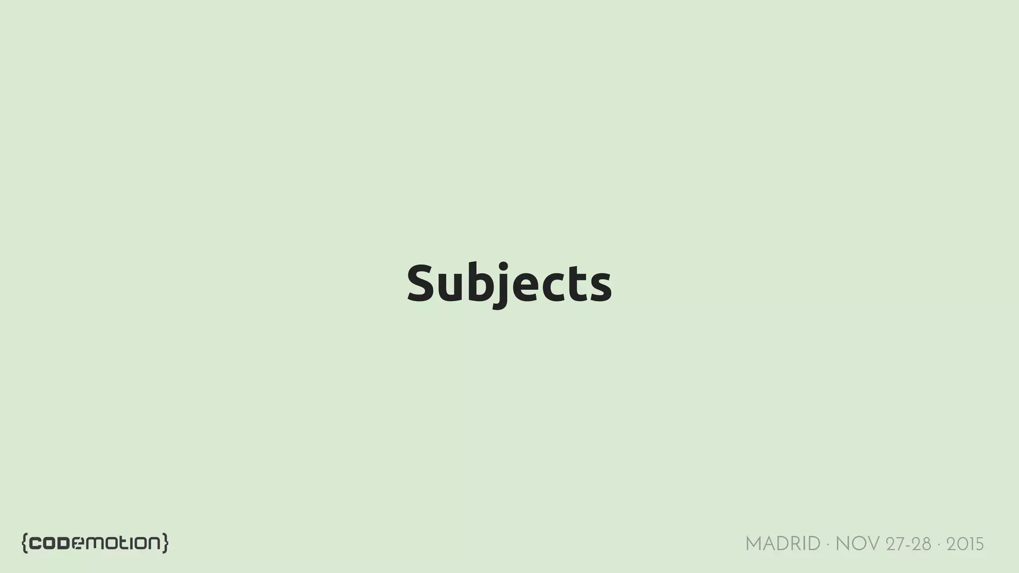 MADRID · NOV 27-28 · 2015 Subjects 