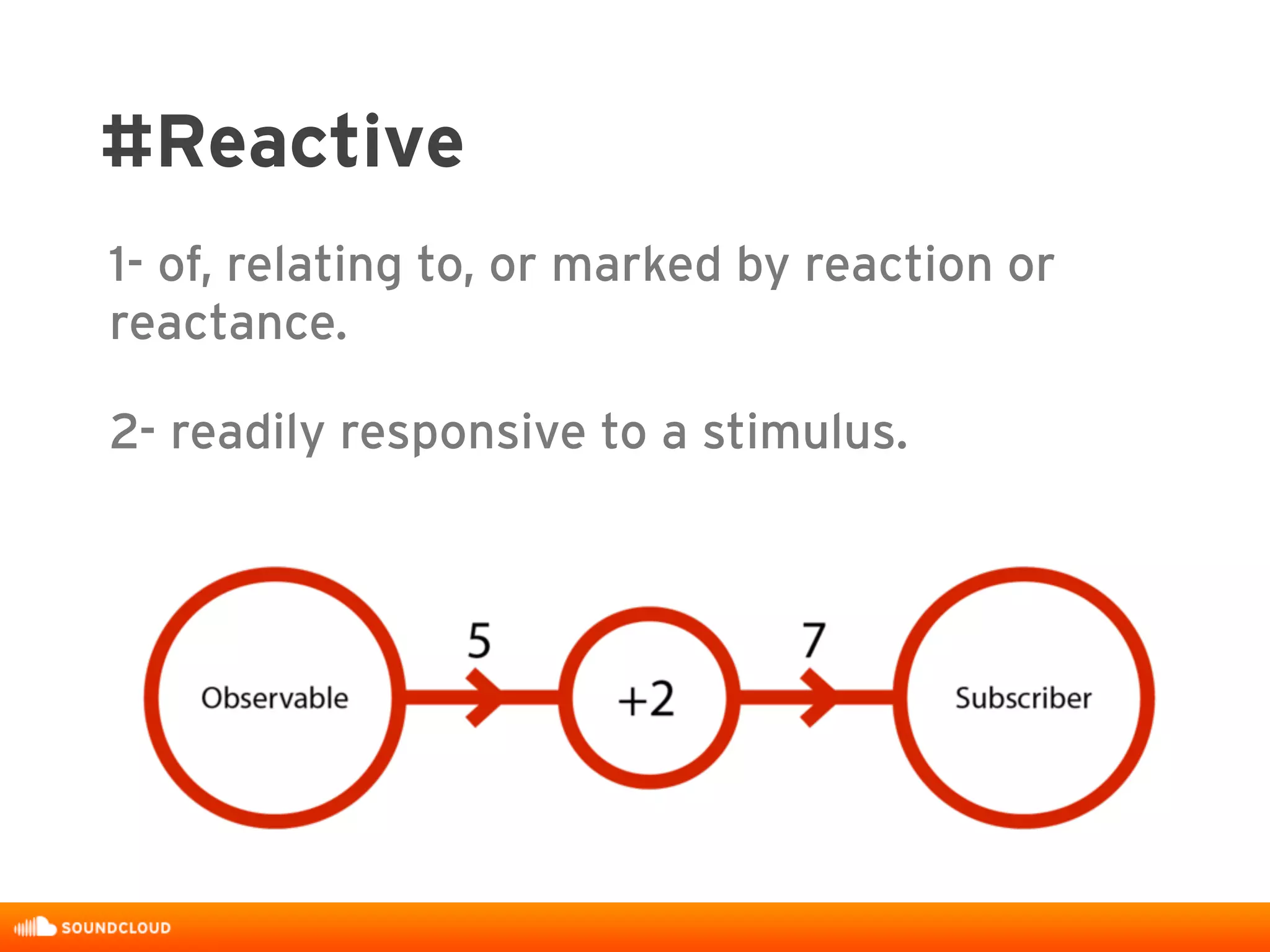 #Reactive
1- of, relating to, or marked by reaction or
reactance.
2- readily responsive to a stimulus.
 