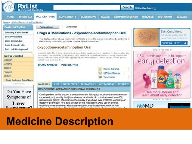 Identifying Pills with RXList | PPTX