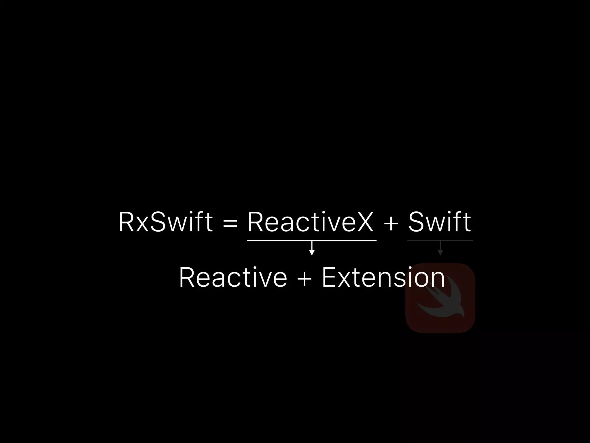 RxSwift = ReactiveX + Swift
Reactive + Extension
 