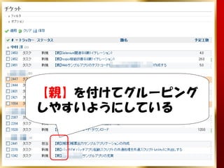 【親】を付けてグルーピング
しやすいようにしている
 