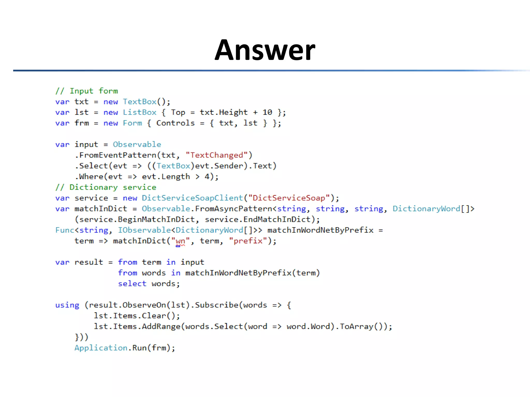 Create an Observable from an asynchronous web request