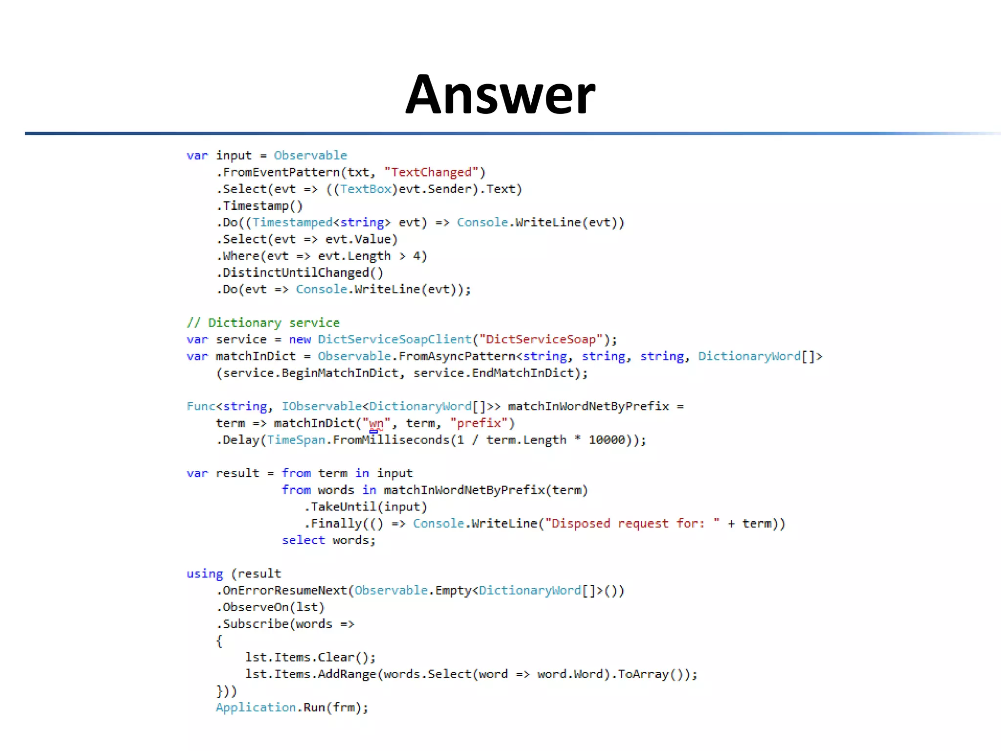 ChallengeFind and apply the operators to fix these issues in DictionarySuggest