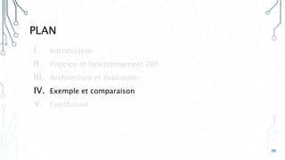 PLAN
I. Introduction
II. Principe et fonctionnement ZRP
III. Architecture et évaluation
IV. Exemple et comparaison
V. Conclusion
19
 