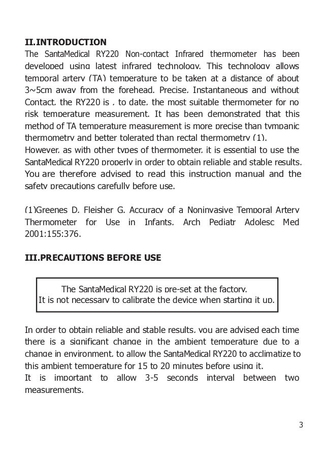 Infrared Ear Thermometer Manual