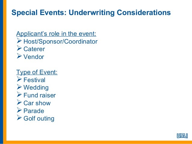 Ryan-Special Events Insurance Considerations 11-11 Ryan-Special Events Insurance Considerations 11-11