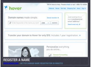 REGISTER A NAME
WWW.HOVER.COM - BETTER DOMAIN NAME REGISTRATION IN MINUTES
 