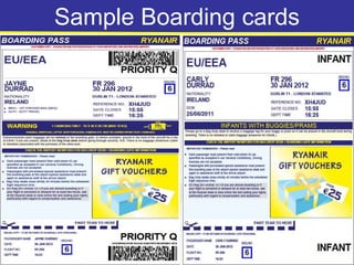 Sample Boarding cards
 