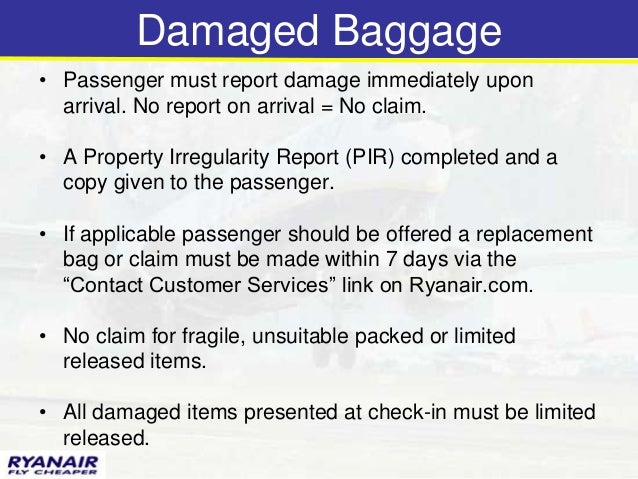 ryanair baggage damage