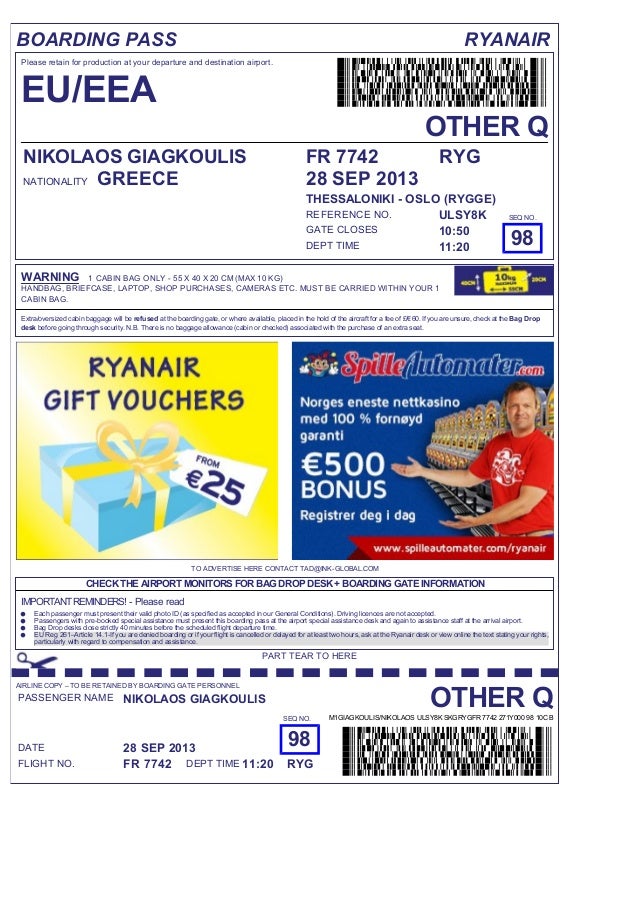 ryanair baggage allowance hold