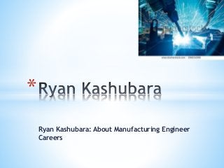 Ryan Kashubara: About Manufacturing Engineer
Careers
*
 