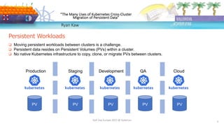 The many uses of Kubernetes cross cluster migration of persistent data ...