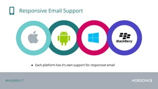 #HUEMEA17
● Each platform has it’s own support for responsive email
Responsive Email Support
 