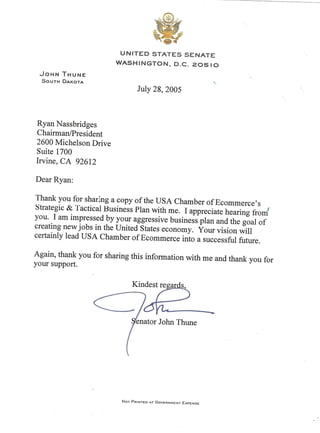 Ryan Nassbridges United-States Senate Letter
