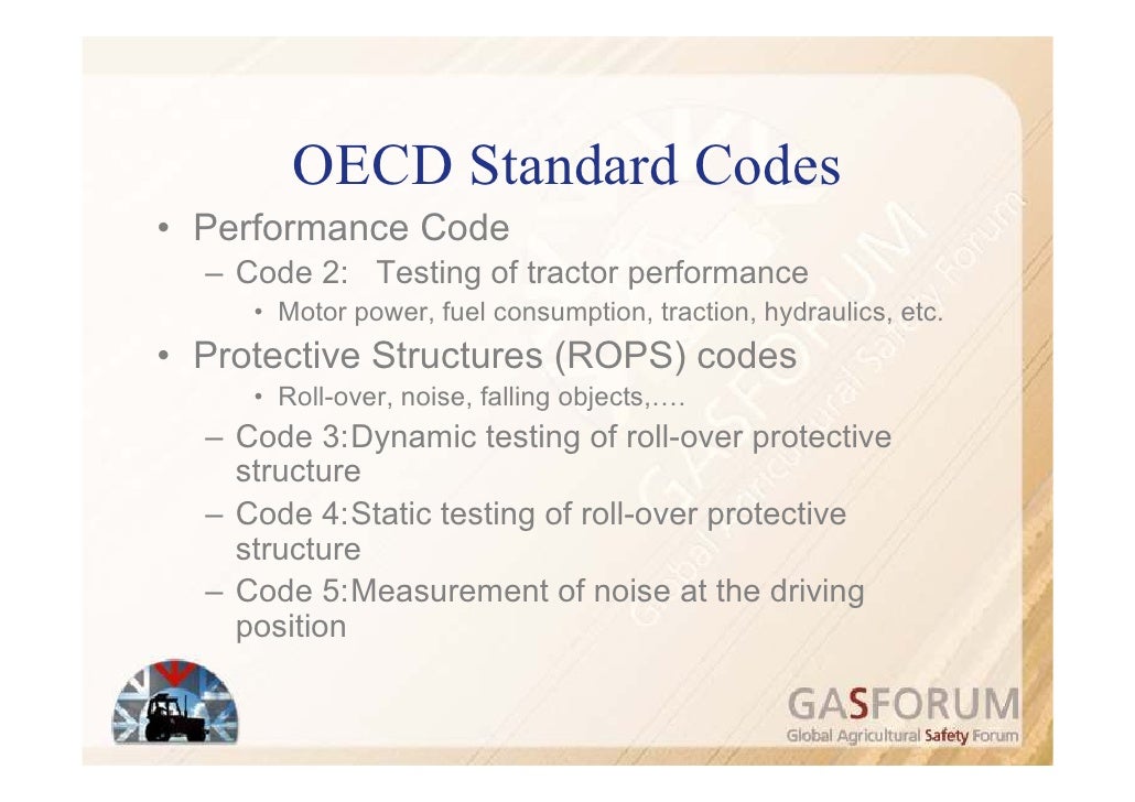 The OECD Standard Codes for Agricultural and Forestry Tractors