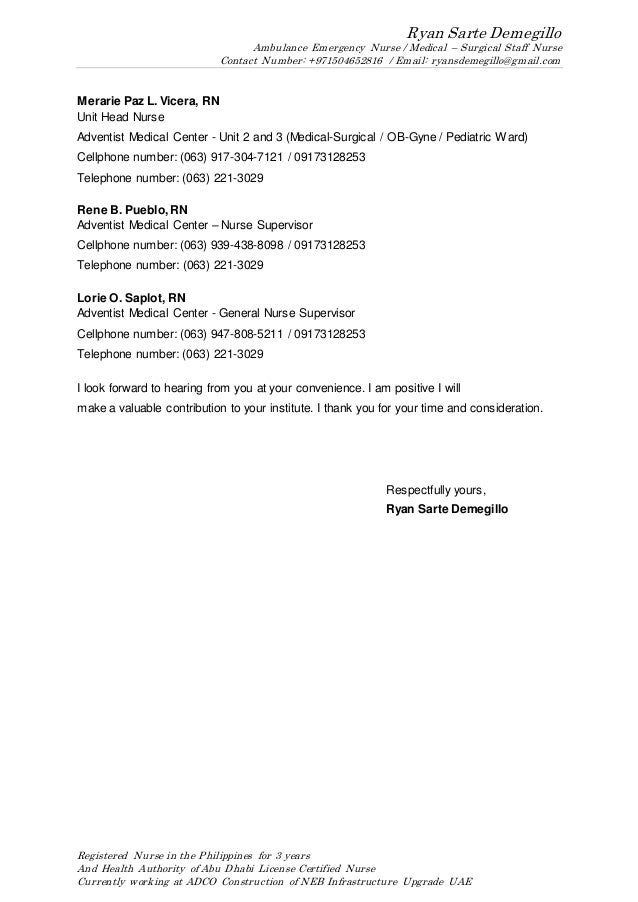 head nurse resume