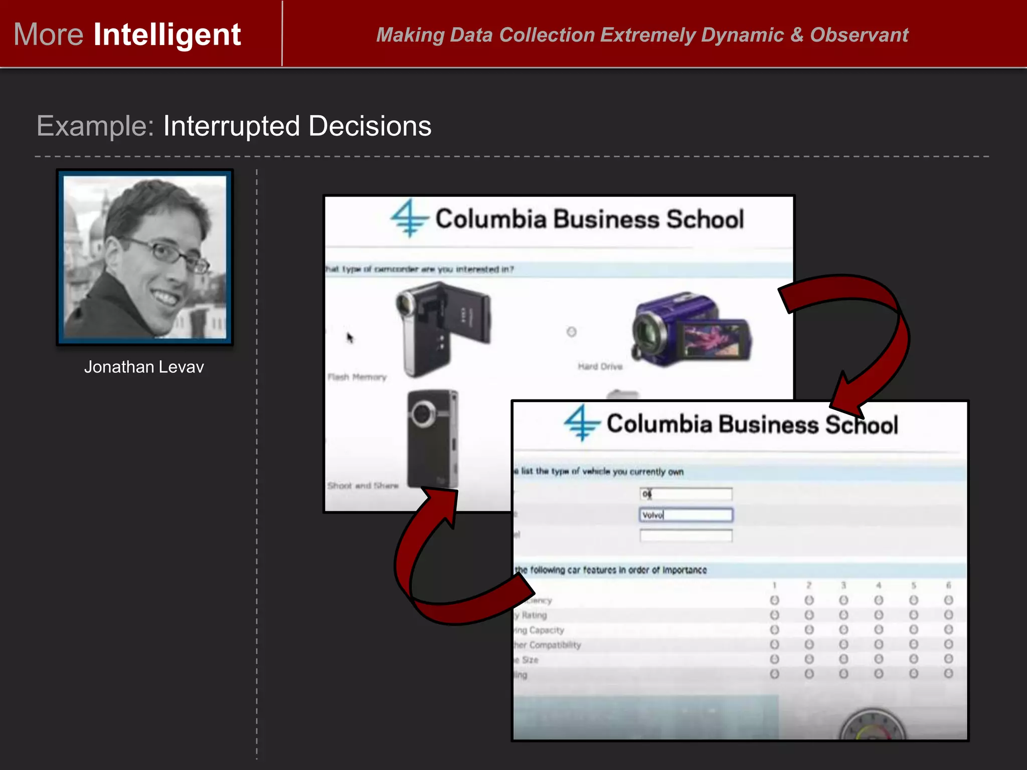 MoreIntelligentMaking Data Collection Extremely Dynamic & ObservantExample: Using Session Information to Improve Data Quality 