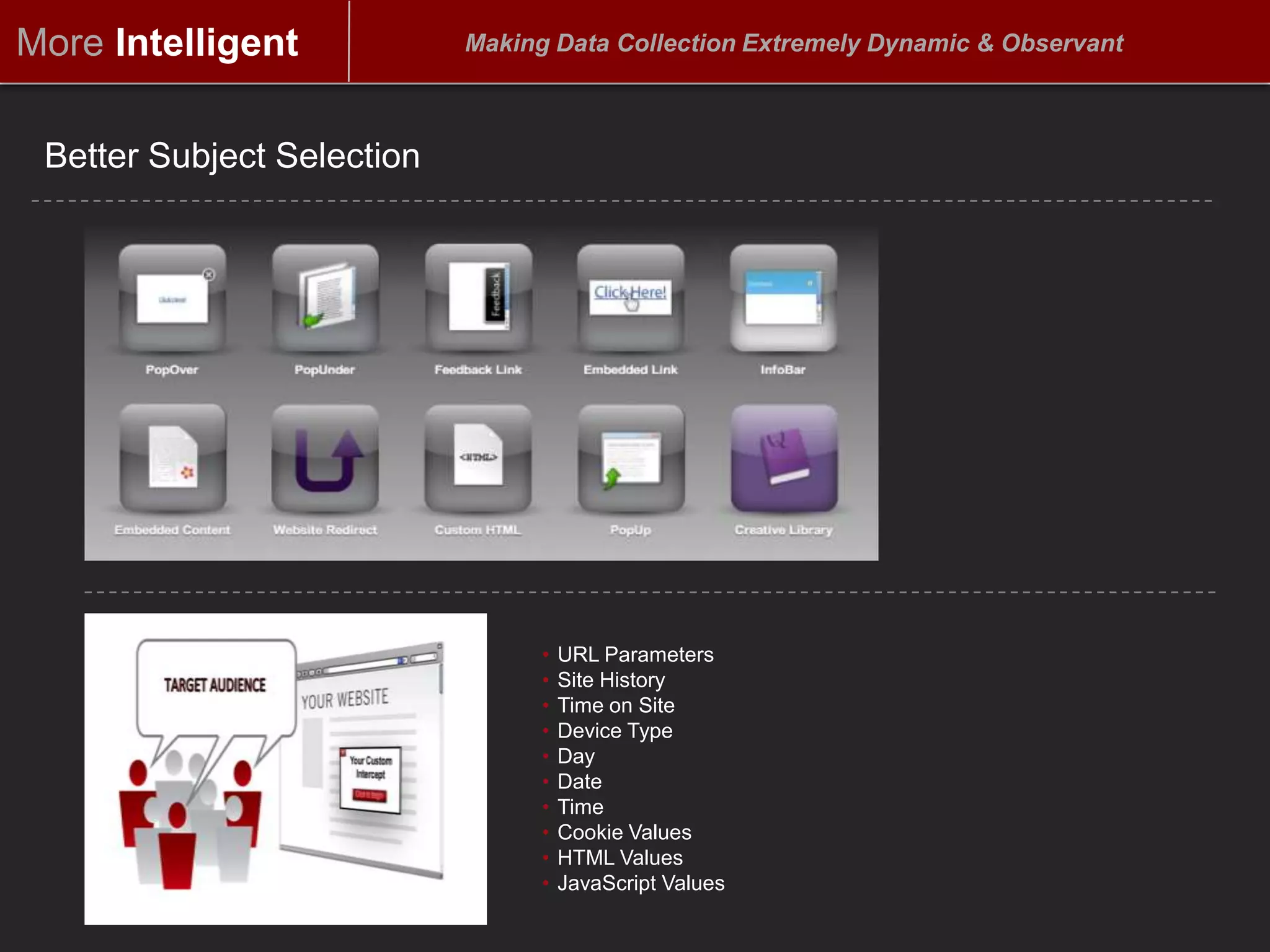 MoreIntelligentMaking Data Collection Extremely Dynamic & ObservantBetter Subject Selection