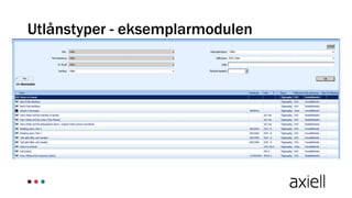 Utlånstyper - eksemplarmodulen
 