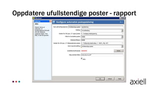 Oppdatere ufullstendige poster - rapport
 