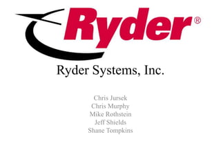 Ryder Systems, Inc. 
Chris Jursek 
Chris Murphy 
Mike Rothstein 
Jeff Shields 
Shane Tompkins 
 