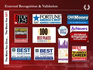 External Recognition & Validation
The More You Give… The More You GET.




                                           100 Top MBA Employers




                                       4
 