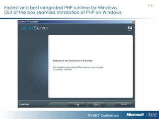 Fastest and best integrated PHP runtime for Windows  Out of the box seamless installation of PHP on Windows #  
