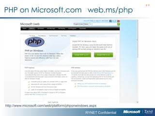 PHP on Microsoft.com  web.ms/php #  http://www.microsoft.com/web/platform/phponwindows.aspx 